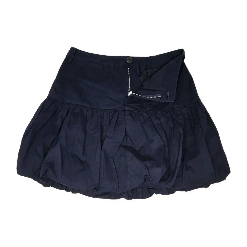 Free Assembly Mini Cotton Twill Bubble Skirt Navy Blue Women's Size XS (0-2)